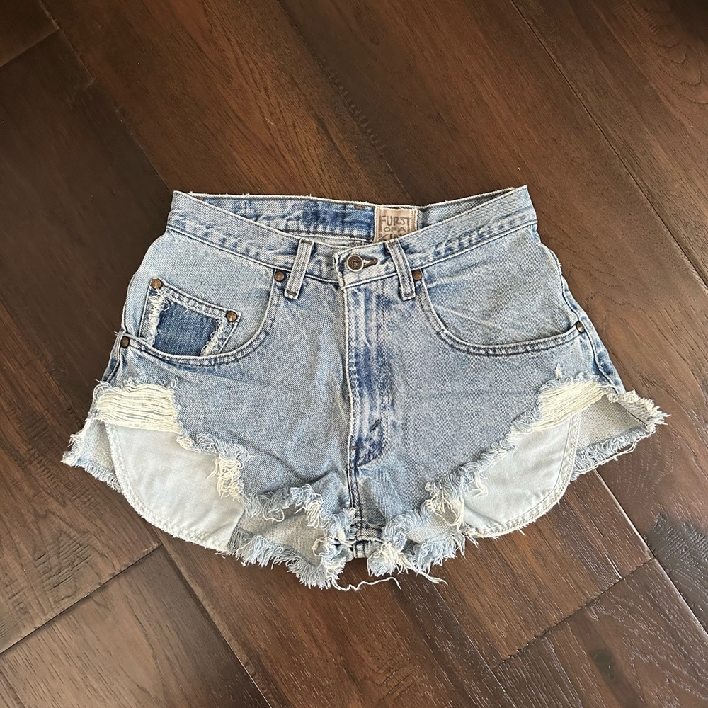 Vintage Blue Jean Shorts Distressed